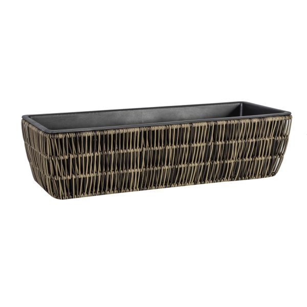 Lillekast WICKER 60x19xH14cm, pruun
