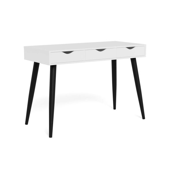 Kirjutuslaud NEPTUN 110x50xH77cm, valge/must