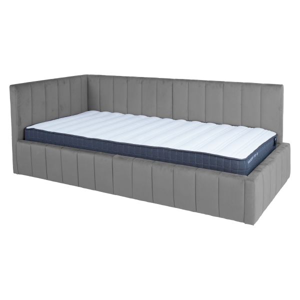 Кровать LARA 90x200см с матрасом HARMONY UNO, серый