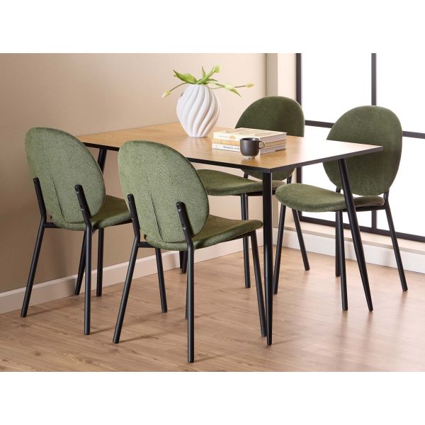 Dining table set WILMA 120x80xH75cm, green