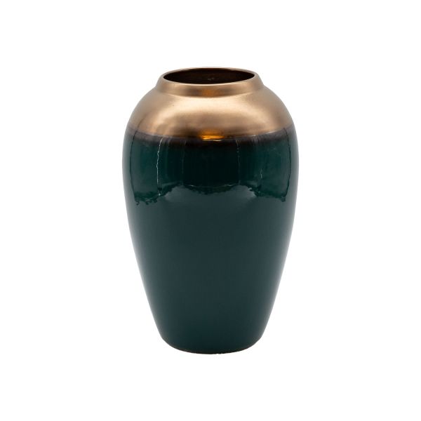 Vase TITAN STONE D17xH27cm, dark green