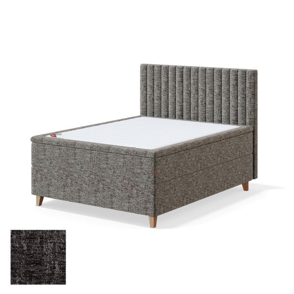 Continental bed 4 legs BLACK CONTINENTAL AVOLA 180x200cm, firm, dark grey