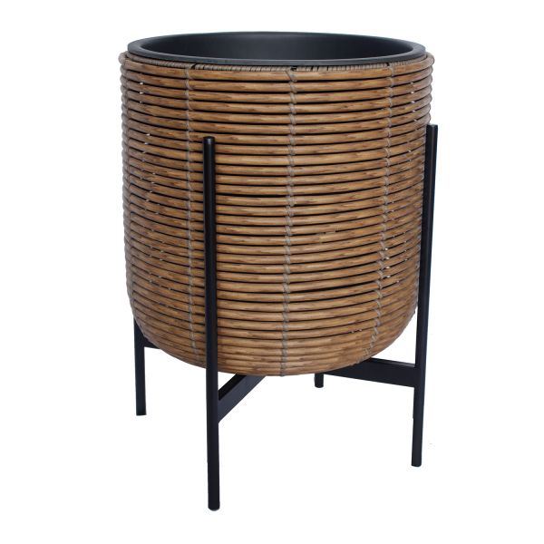 Lillepott WICKER alusega 38x38xH49cm, pruun