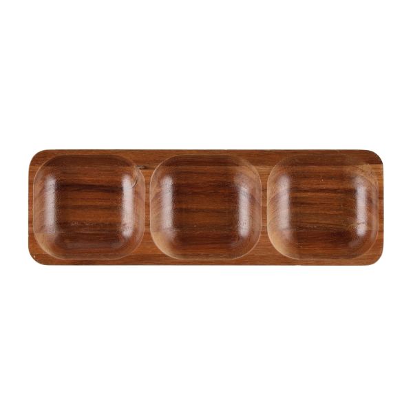 Maku three section bowl acacia 27x9 cm