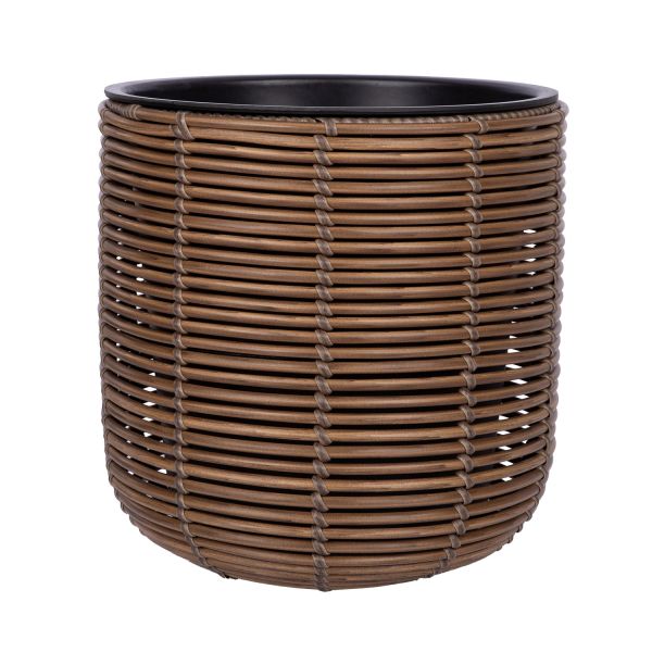 Planter WICKER D35xH36cm, brown