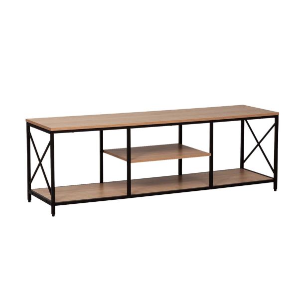 ТВ-стол STUDY 140x40xH46,5см, дуб/чёрный