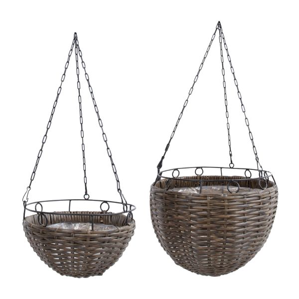 Lilleamplite komplekt 2tk WICKER D30xH27cm, D25xH15cm, tumepruun