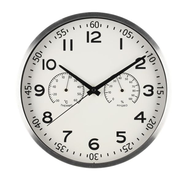 4Living Wall clock Verona silver 30 cm