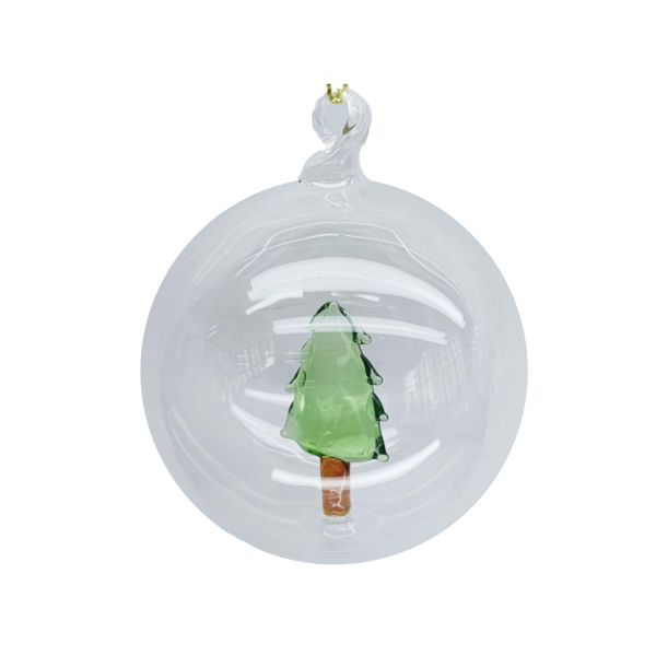 Christmas ornament JOY TREE GLASS D8cm, glass