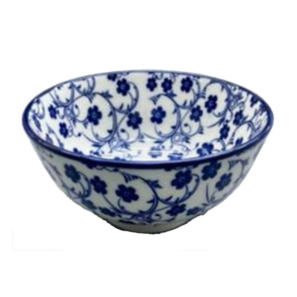 Bowl SHION D20xH9.7cm, blue flowers