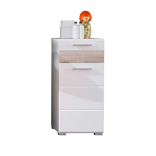 Шкаф в ванную MEZZO 37x31xH79см, белый/светлый дуб