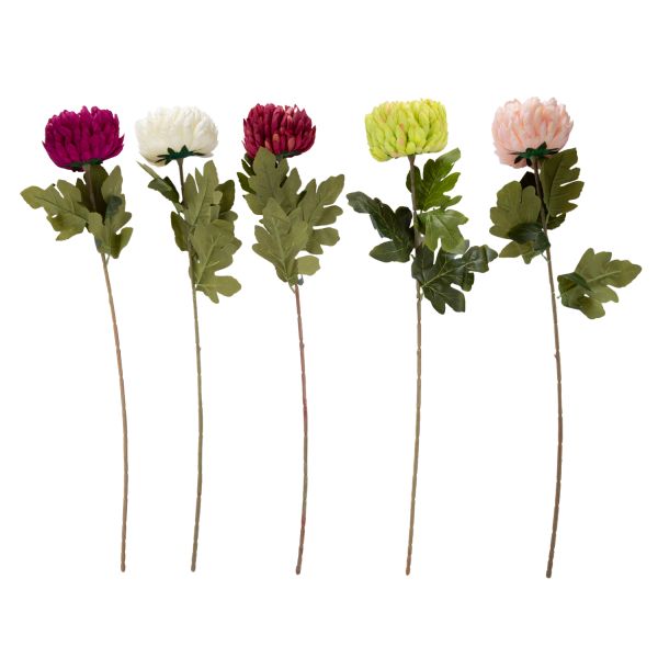 Kunstlill FLOWERLY H74cm, krüsanteem, mix