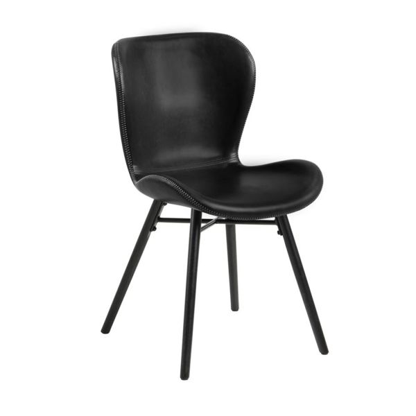 Стул BATILDA 47x53xH82,5см, сиденье / спинка: искусственная кожа, цвет: черный, ножки: каучуковое дерево, цвет: черн