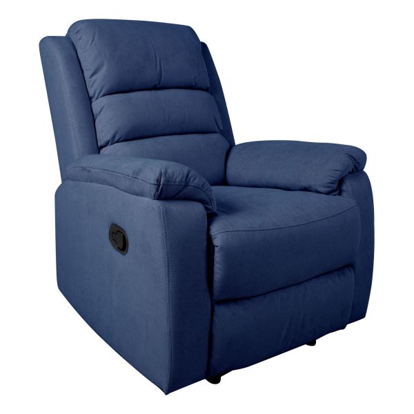 Recliner armchair MANUEL with manual mechanism, dark blue