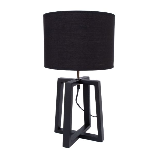 Laualamp WOODEN H44,5cm, tumehall