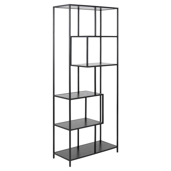 Книжный шкаф SEAFORD 77x35xH185см, черный