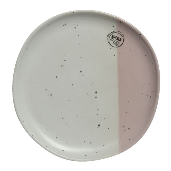 Taldrik LUVE D27cm, valge ja roosa