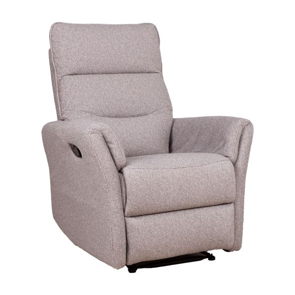 Recliner armchair BOWERS with manual mechanism, beige