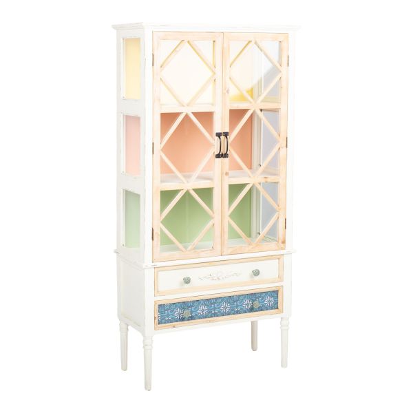 Display cabinet BIANCA 78x35xH162cm, antique white