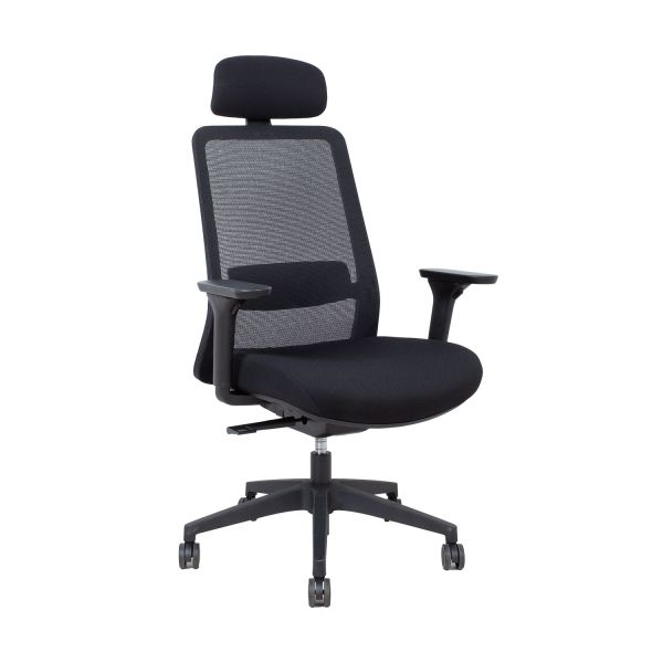 Task chair SANTO black mesh fabric