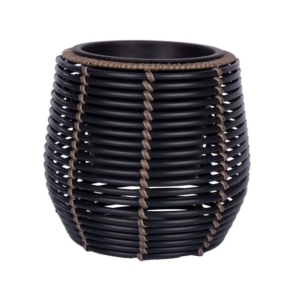 Кашпо WICKER D28x26см, черный/коричневый
