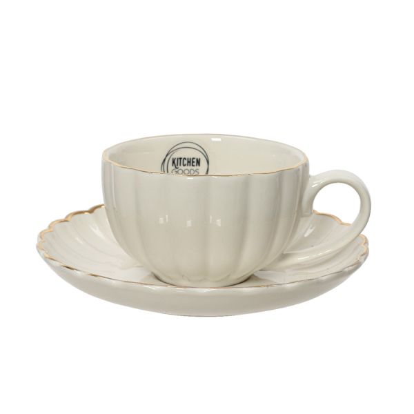 Tass/alustaldrik SHELL H6cm, portselan