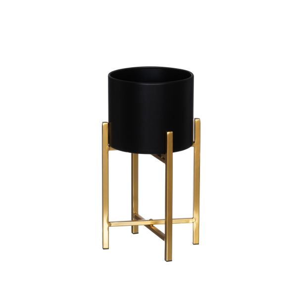 Lillepott must/kuld H39cm