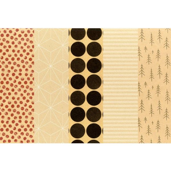 Gift wrapping paper KRAFT 70cmx5m, mix
