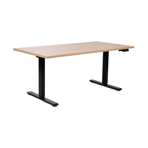 Desk ERGO PRO with 2 motor 140x70xH60-125cm, hickory/black