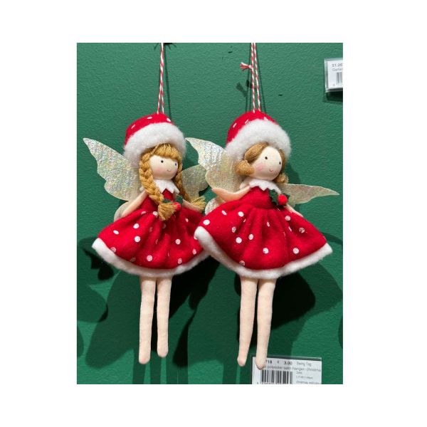 Christmas ornament CHARM ANGEL H5cm, red