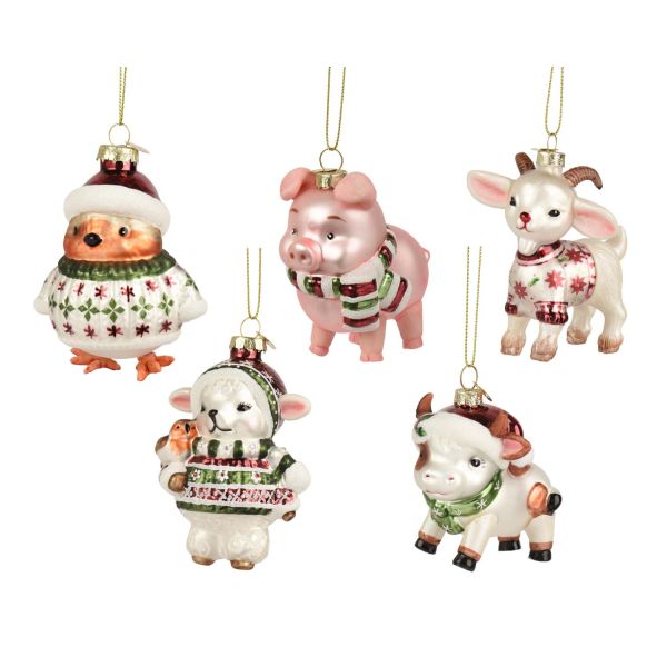 Christmas ornament CHARM ANIMALS H7.6cm, mix