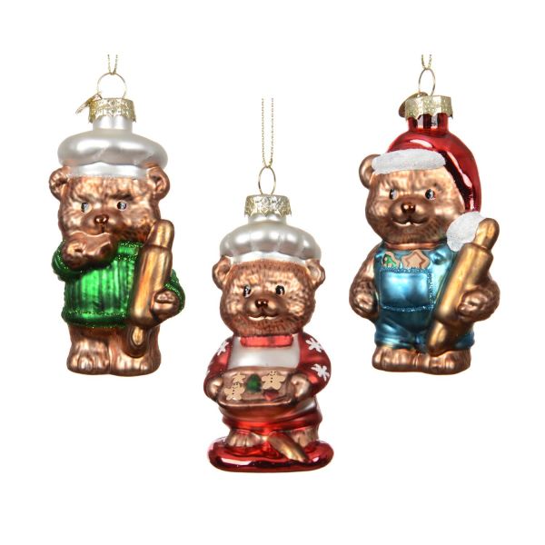 Christmas ornament CHARM BEAR H10cm, mix