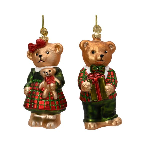 Christmas ornament CHARM BEAR H13.3cm, mix