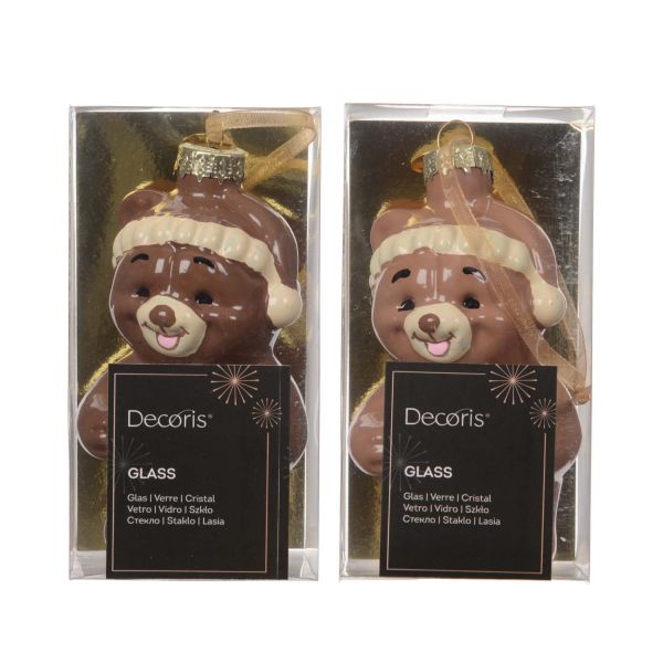 Christmas ornament CHARM BEAR H9.8cm, mix