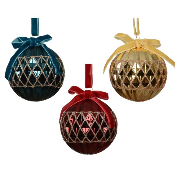 Christmas ornament CHARM BOW D8cm, mix