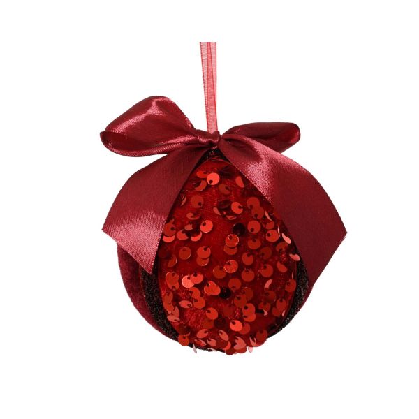 Christmas ornament CHARM BOW D8cm, red