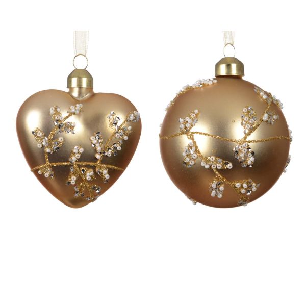 Christmas ornament CHARM BRANCH D8cm, golden