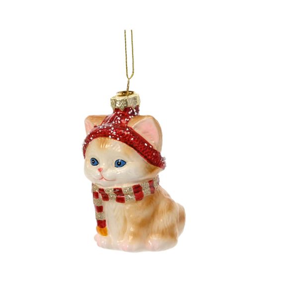 Christmas ornament CHARM CAT H10cm, mix