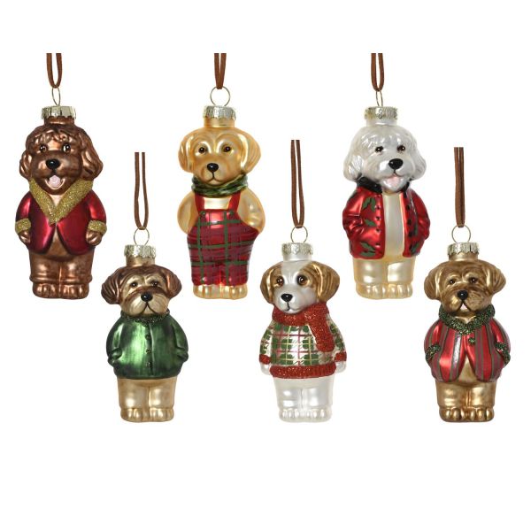 Christmas ornament CHARM DOG H10.9cm, mix