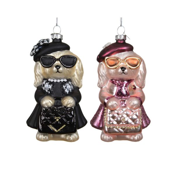 Christmas ornament CHARM DOG H12.6cm, mix