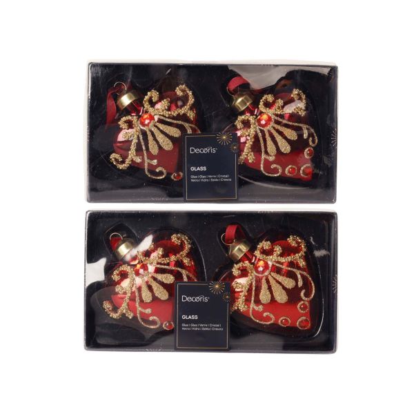 Christmas ornament CHARM HEART H8cm, mix