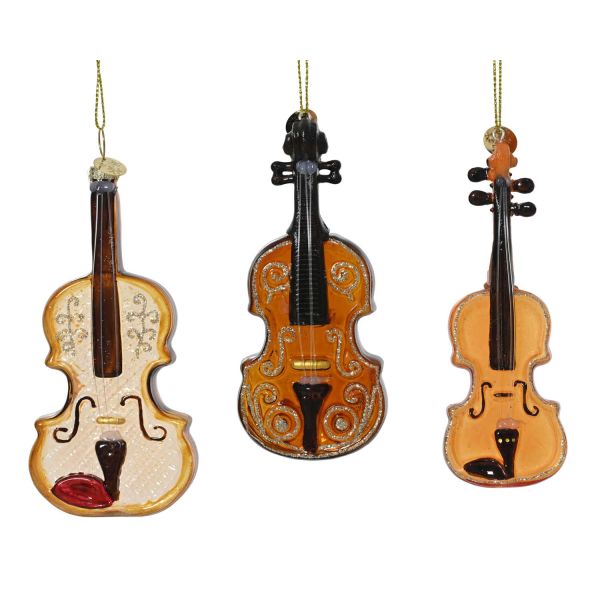 Christmas ornament CHARM INSTRUMENT H12cm, mix, brown