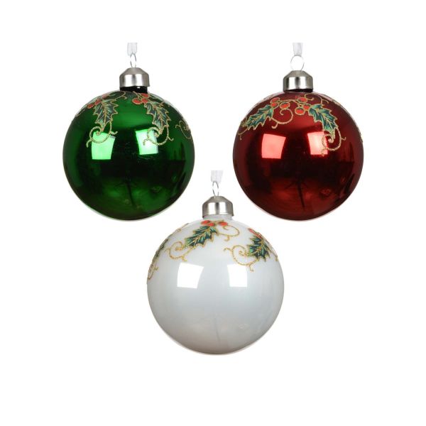 Christmas ornament CHARM LEAVES D8cm, mix