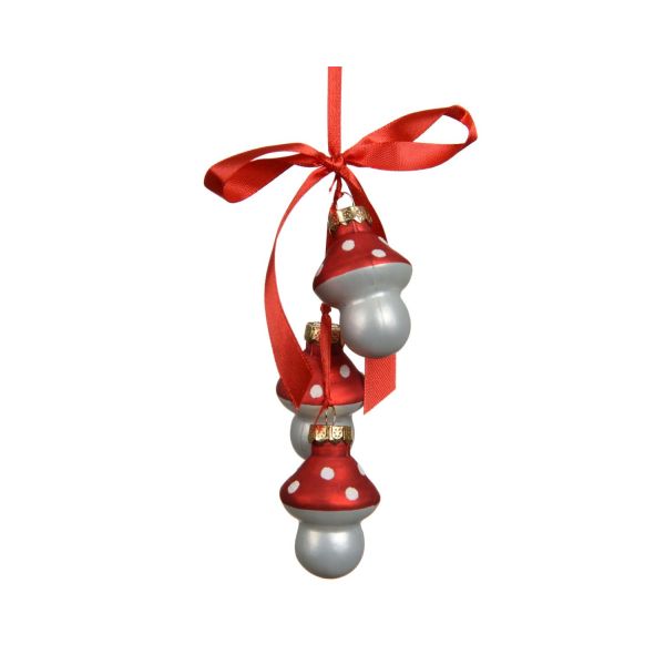 Christmas ornament CHARM MUSHROOM H4.5cm, mix