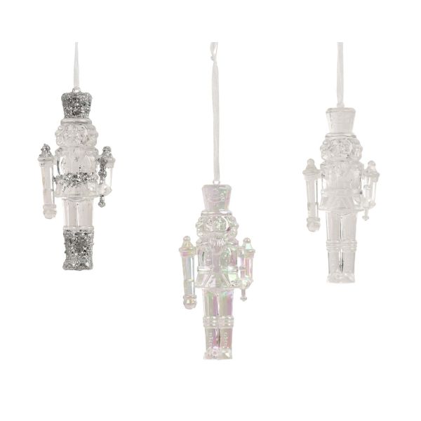 Christmas ornament CHARM NUTCRACKER H12cm, transparent