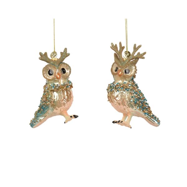 Christmas ornament CHARM OWL H13.5cm, multi