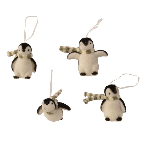 Christmas ornament CHARM PENGUIN H7.5cm, white