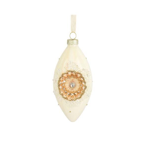 Christmas ornament CHARM SPARKLE D8cm, white