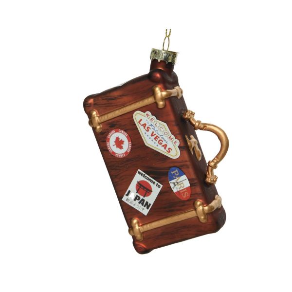Christmas ornament CHARM SUITCASE H12cm, brown