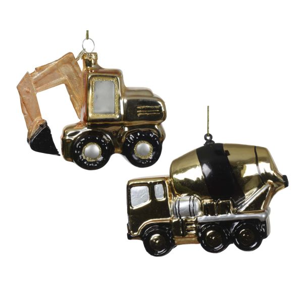 Christmas ornament SHINE TRUCK 12cm, glass, mix